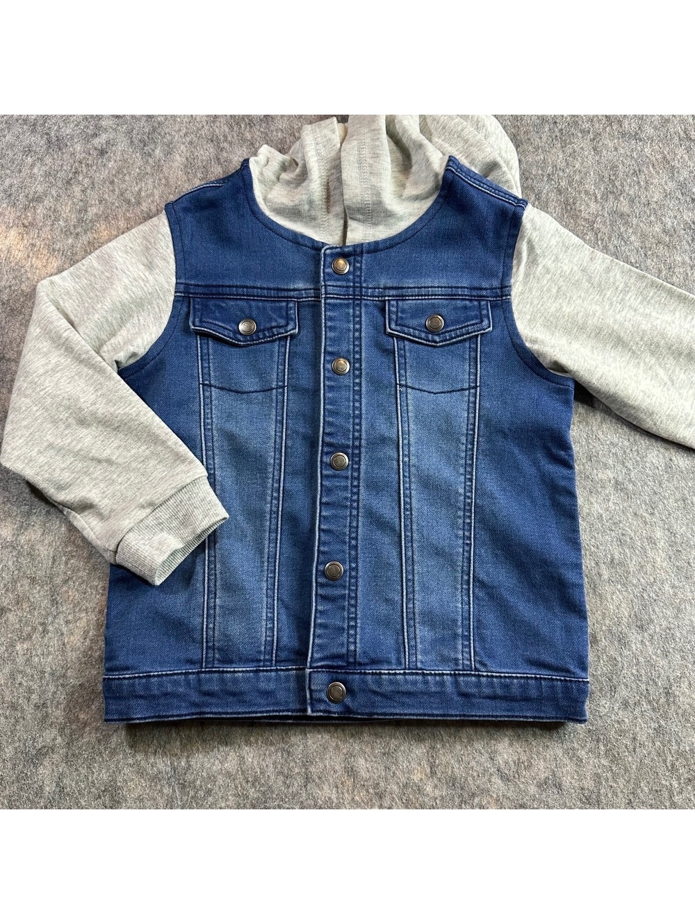 First Impressions Denim Vest Hoodie Trendy Casual Kids 4T